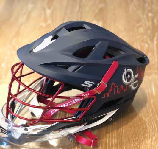 Cascade S - Navy Matte Blue With custom Scarlet Mask
