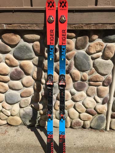 Like new Volkl Racetiger GS Racestock Skis 23m 178cm with plate and Marker excel 16 binding