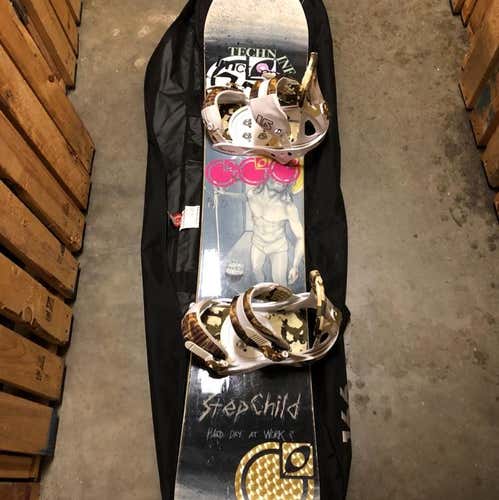 Step Child Snowboard, Burton Bindings with Burton Bag