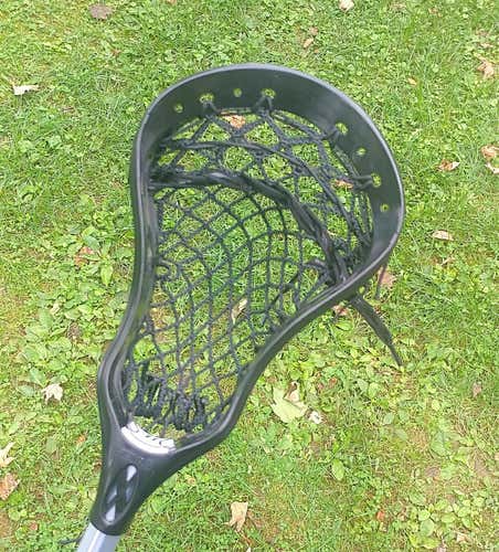 New Warrior Revo 2X Lacrosse Head Black Strung a/ 6D Semi Soft Mesh & Firethread