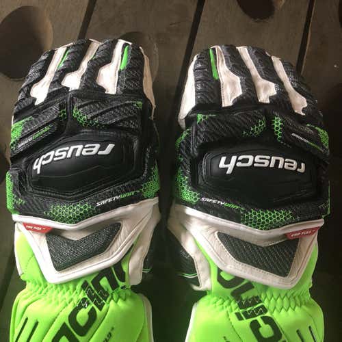 REUSCH RACE TEC 16 GIANT SLALOM MITTENS: BLACK / WHITE / GREEN