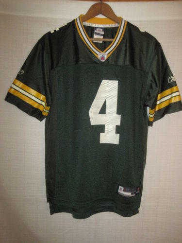 Green Bay Packers Brett Favre Reebok football jersey kids boys L 14/16