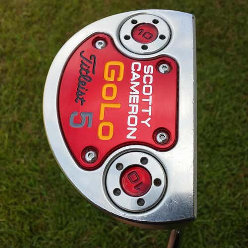 Titleist Scotty Cameron GOLO 5 Putter 35 Inches 10 Gram Weights Red Grip Right Handed!