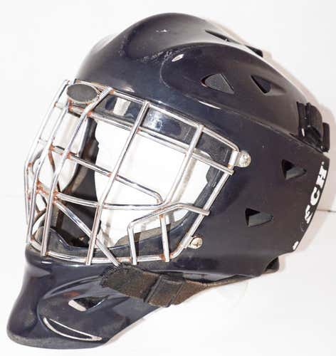 ITECH 1200 JUNIOR GOALIE HELMET - BLACK HOCKEY GOAL MASK JR 20.4"-22.4" USED