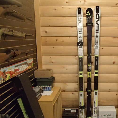 new FISCHER RC4 WC GS race skis w/ Race Booster plate 25m w/ Tyrolia EVO 16
