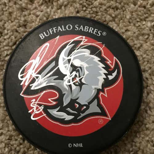 Mathew Barnaby AUTOGRAPHED Logo Puck