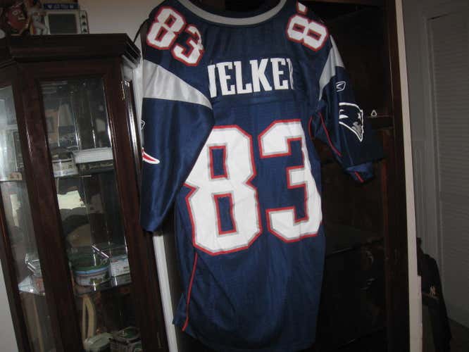 NE PATRIOTS REEBOK WES WALKER AUTHENTIC HOME JERSEY(L)EMBRIODED! SALE! SUPER BOWL  CHAMPIONS!