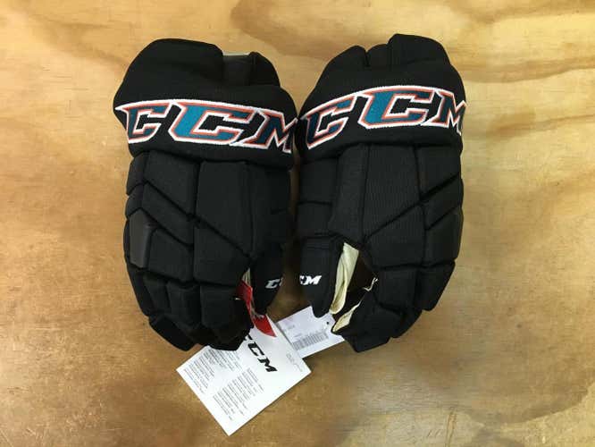 New CCM Tacks 14" San Jose Sharks Pro Stock Gloves