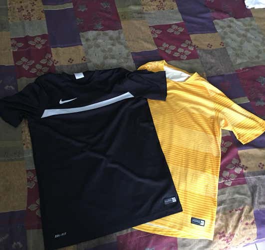 2 Nike Dri-Fit Soccer Training Shirts (Adult Medium)