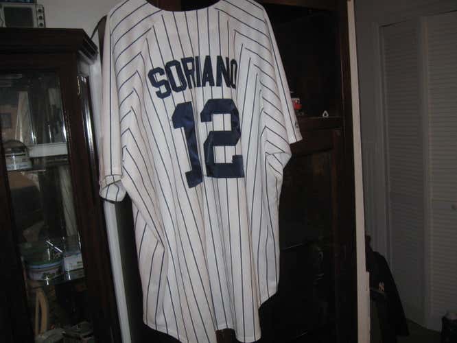 NY YANKEES ALFONSO SARIANO MAJESTIC HOME  JERSEY(XXL) EMBRIODED! PLAYOFFS!