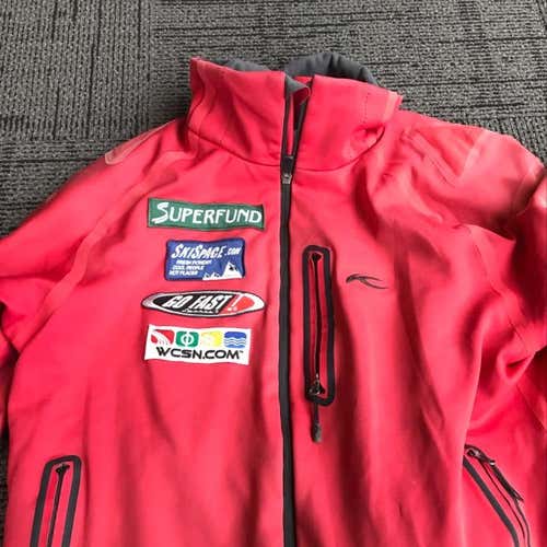 Red Large KJUS Jacket w/ Detachable Hood Team America- WN9