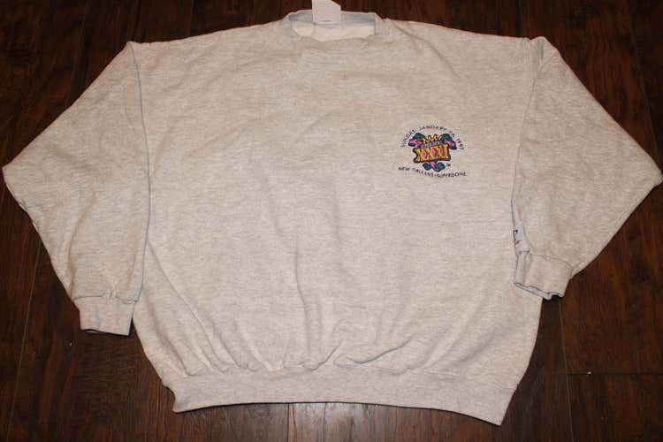 Superbowl 31 Patriots vs Packers Logo Crewneck Sz XL