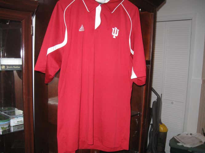 Indiana hoosiers Adidas polo shirt) (L) embroided!