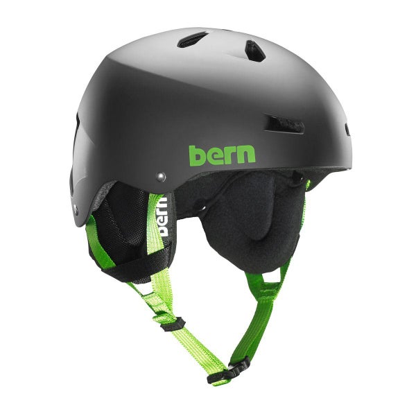 MEN’S BERN “TEAM MACON” EPS THIN SHELL SKI SNOWBOARD HELMET (MATTE BLACK) XL 59-60.5CM
