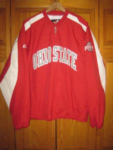 Ohio State Buckeyes Majestic jacket men's L red pullover football golf