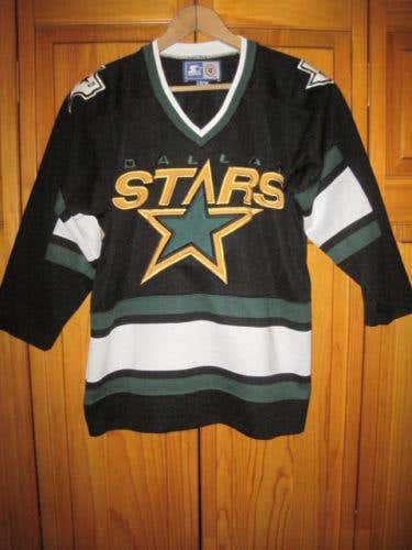Vintage 1990s Dallas Stars hockey jersey kids boys S/M Starter black NHL