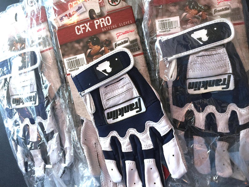 NEW • Franklin CFX Pro Batting Gloves - Navy Blue (Youth Large) - Package Deal - Total of 4