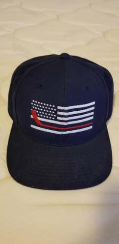 New Authentic USA flag and hockey stick
