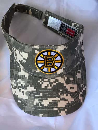 New Reebok Camo Bruins Visor; One Size Fits All