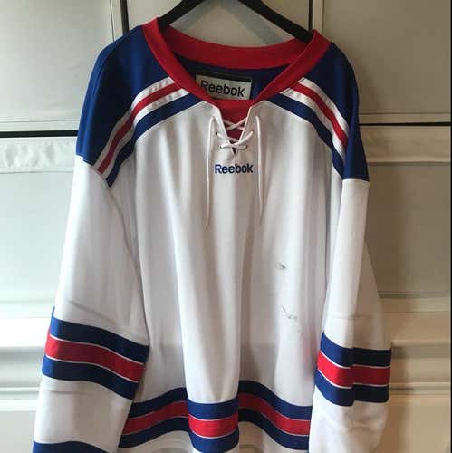 Reebok Blank Goalie Jersey - N.Y. Rangers Away