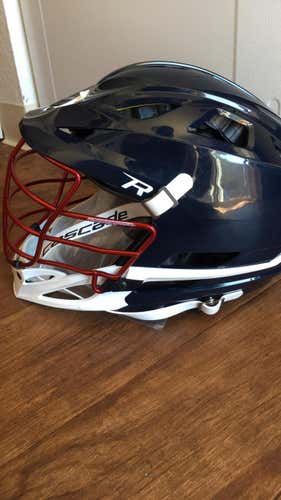 New Navy R with Chrome Red Facemask