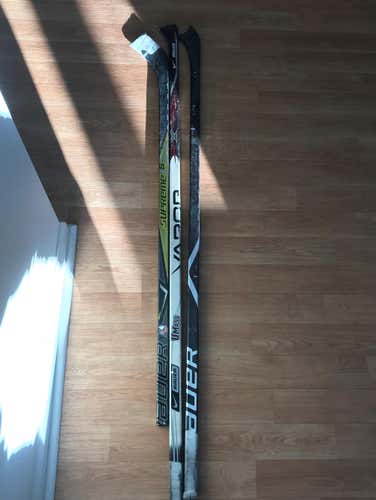 Broken College Hockey Sticks