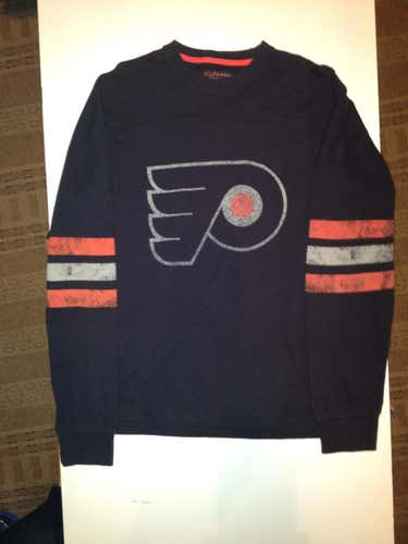 Wright & Ditson Men's NHL Philadelphia Flyers Vintage Wash Long Sleeve Tee T-shirt Black XL