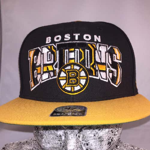 Boston Bruins Hockey 47 Brand Snapback Flat Brim Cap Hat NEW