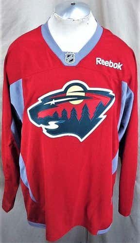 REEBOK MINNESOTA WILD HOCKEY CLUB (XL) NHL LONG SLEEVE ALTERNATIVE RED JERSEY