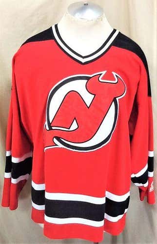 VINTAGE 90'S STARTER NEW JERSEY DEVILS (XL) RETRO NHL PULLOVER KNIT HOCKEY JERSEY