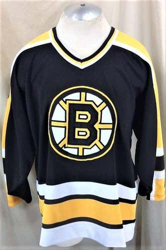 VINTAGE 90'S CCM BOSTON BRUINS (XL/52) RETRO NHL HOCKEY STITCHED GRAPHIC JERSEY