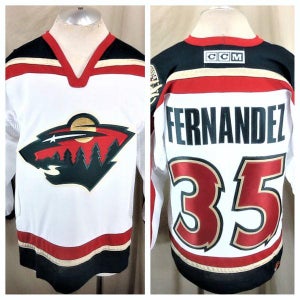 VINTAGE MINNESOTA WILD MANNY FERNANDEZ #10 (MEDIUM) NHL HOCKEY STITCHED GRAPHIC JERSEY