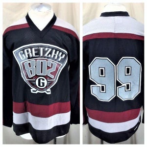 VINTAGE HOOTER WAYNE GRETZKY #99 (LARGE) 802 ULTRA-WHEELS PULLOVER KNIT HOCKEY JERSEY