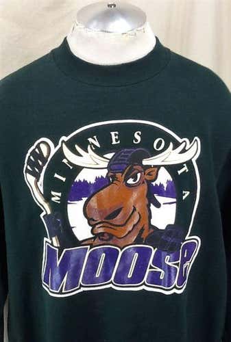 VINTAGE MINNESOTA MOOSE (2XL) RETRO GRAPHIC IHL HOCKEY CREW NECK SWEATSHIRT