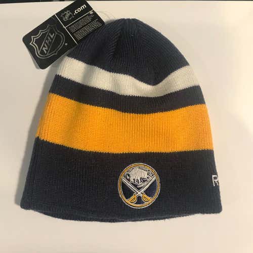 Buffalo Sabres Hockey Reebok Navy Blue Winter Beanie Hat NEW