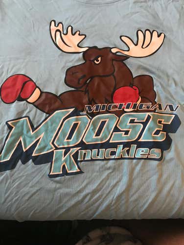 Custom New Balance NB Dry Michigan Moose Knuckles Tech Tee - Carolina XL