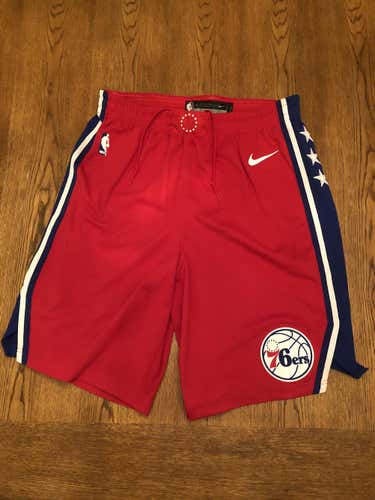 New Nike NBA Philadelphia 76ers Red Shorts