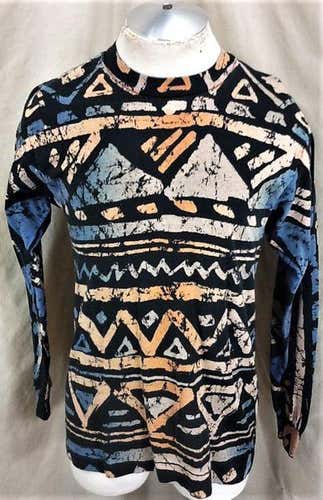 VINTAGE 90'S CLASSIC GEOMETRIC PRINT (LARGE) RETRO ALL OVER GRAPHIC LONG SLEEVE SHIRT