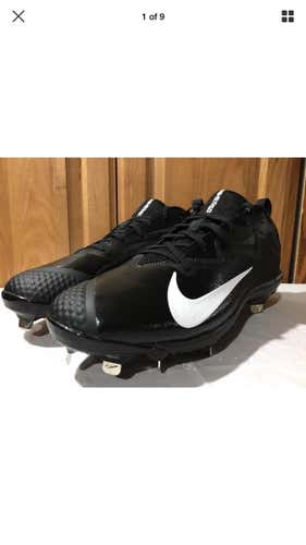 Nike Lunarlon Vapor Men's Black Baseball Metal Cleats 12 NWOB Shoes Spikes