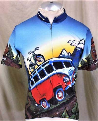 SUGIO VINTAGE VOLKSWAGEN VW VAN (MEDIUM) "MOUNTAIN BIKING" 3/4 ZIP UP CYCLING JERSEY