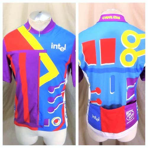 PEARL IZUMI INTEL PENTIUM II PROCESSORS (LARGE) "INTEL INSIDE" 3/4 ZIP UP CYCLING JERSEY