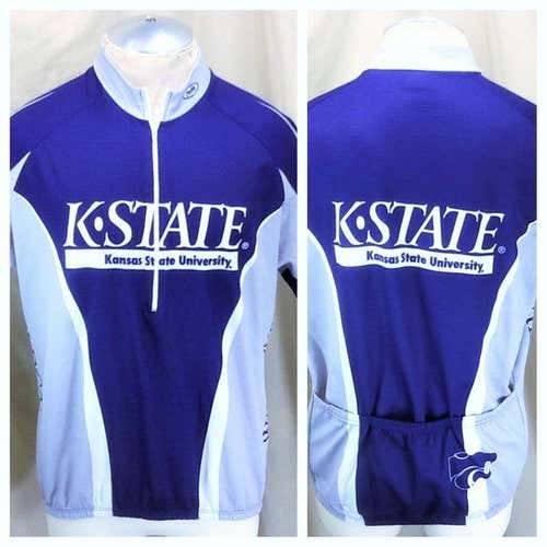 PELLA CYCLES KANSAS STATE WILDCATS (XL) NCAA GRAPHIC 1/2 ZIP UP CYCLING JERSEY