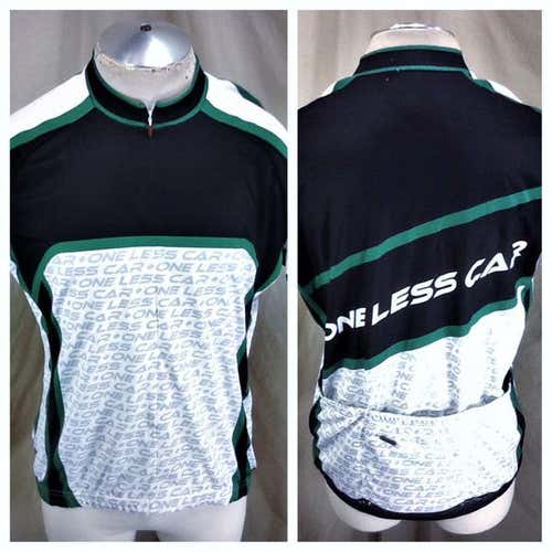 JAKROO CYCLING TEAM "ONE LESS CAR" (XL) 3/4 ZIP UP GRAPHIC RACING BIKE JERSEY