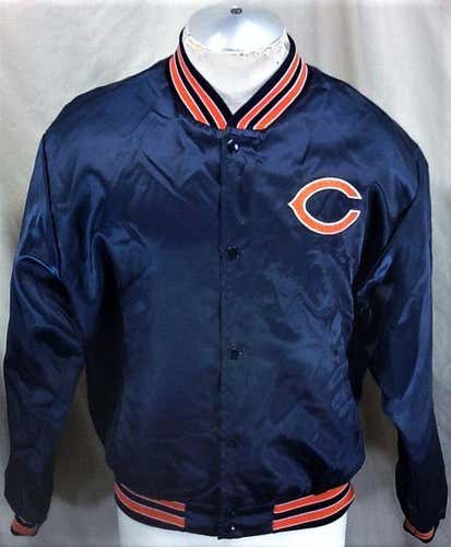 VINTAGE 1980'S SWINGSTER CHICAGO BEARS (LARGE) SNAP UP NFL FOOTBALL SATIN JACKET