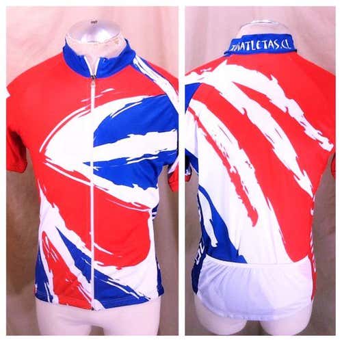 VINTAGE SHIMANO ALL OVER GRAPHIC (LARGE) FULL ZIP UP ATHLETIC WEAR CYCLING JERSEY
