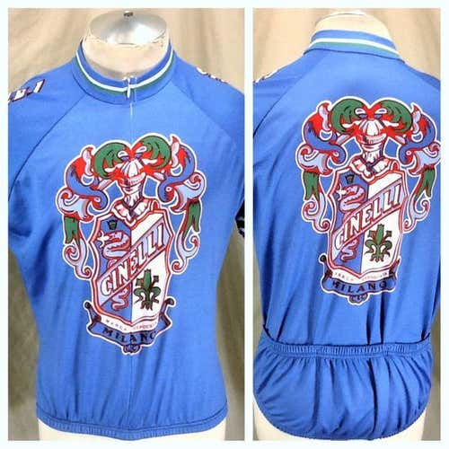 VINTAGE COOLMAX CINELLI MILANO (XL) RACING 3/4 ZIP UP CYCLING JERSEY
