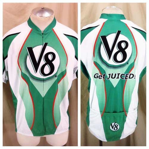 CANARI POWERED BY V8 "GET JUICED" (XL) 1/2 ZIP UP GRAPHIC CYCLING JERSEY