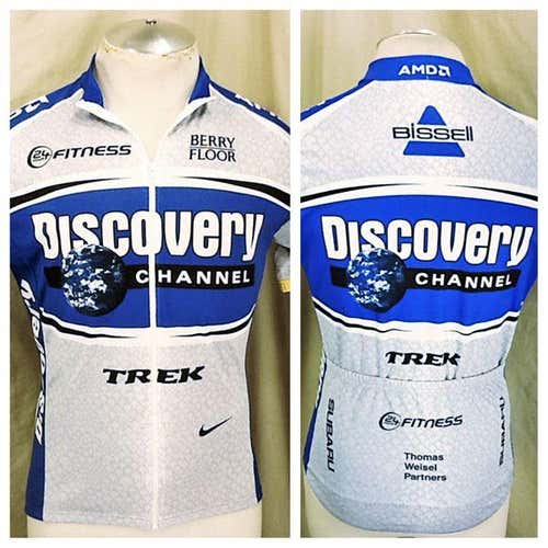 NIKE DISCOVERY CHANNEL TREK CYCLING JERSEY (MEDIUM) FULL ZIP UP DRI-FIT CYCLING JERSEY