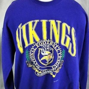 VINTAGE 1993 NUTMEG MINNESOTA VIKINGS NFL (XL) RETRO NFL CREW NECK SWEATSHIRT
