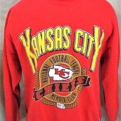 VINTAGE 90'S NUTMEG KANSAS CITY CHIEFS (XL) RETRO NFL FOOTBALL GRAPHIC SWEATSHIRT